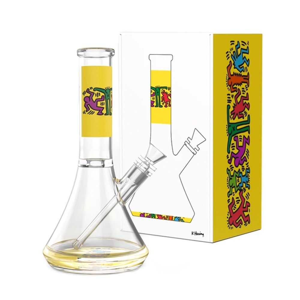 Gelbe Glasbong von Keith Haring